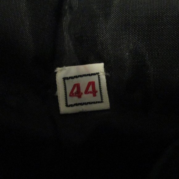 Vintage Black Covered Cocktail Jacket sz L Mandarin Collar - Picture 8 of 10